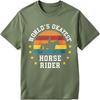 Vintage Tshirt Minimalist Tshirt Adult Unisex Round Neck Tshirt Casual Worlds Okayest Horse Rider Sunset Design Cool Boys Tops