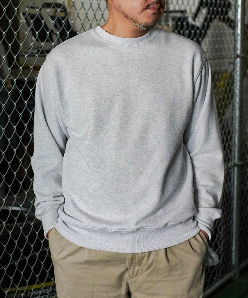 GORDON MILLER Men's Sponsor Print Sweatshirt, 12.7 Oz. Crew Neck, Size L, Light Gray/Blue, 1745169