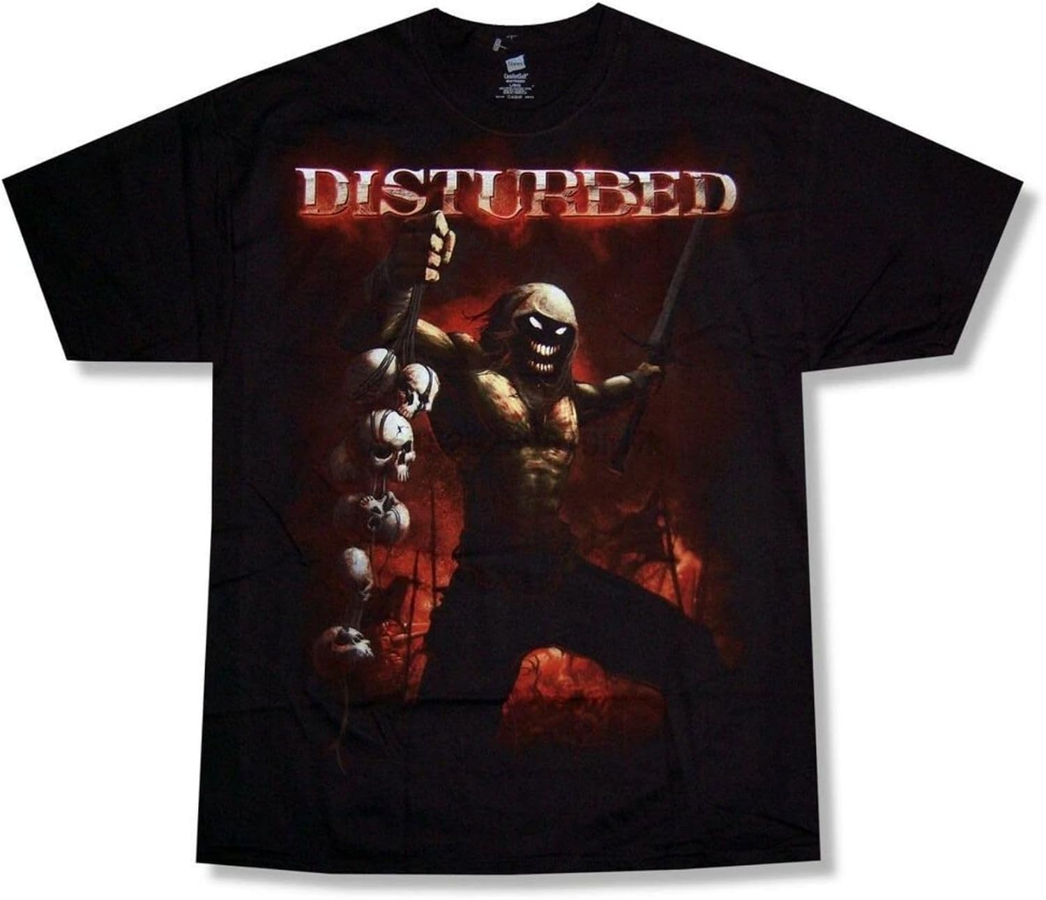 Disturbed Divide Conquer Demon Skulls Black T Shirt Band XS чёрный
