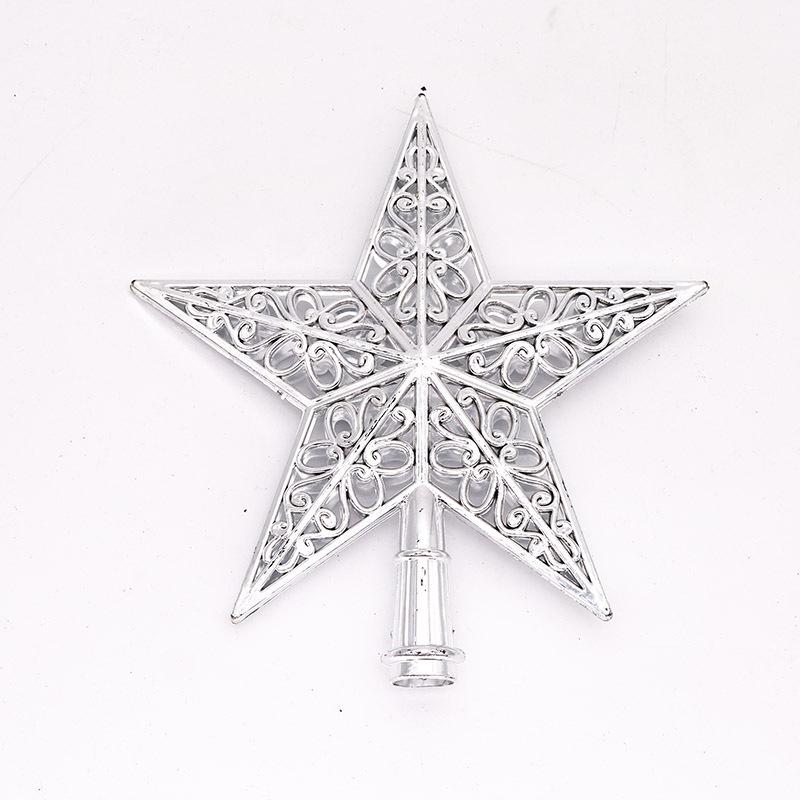 20cm Electroplated 3D Christmas Tree Topper - Five-pointed Star