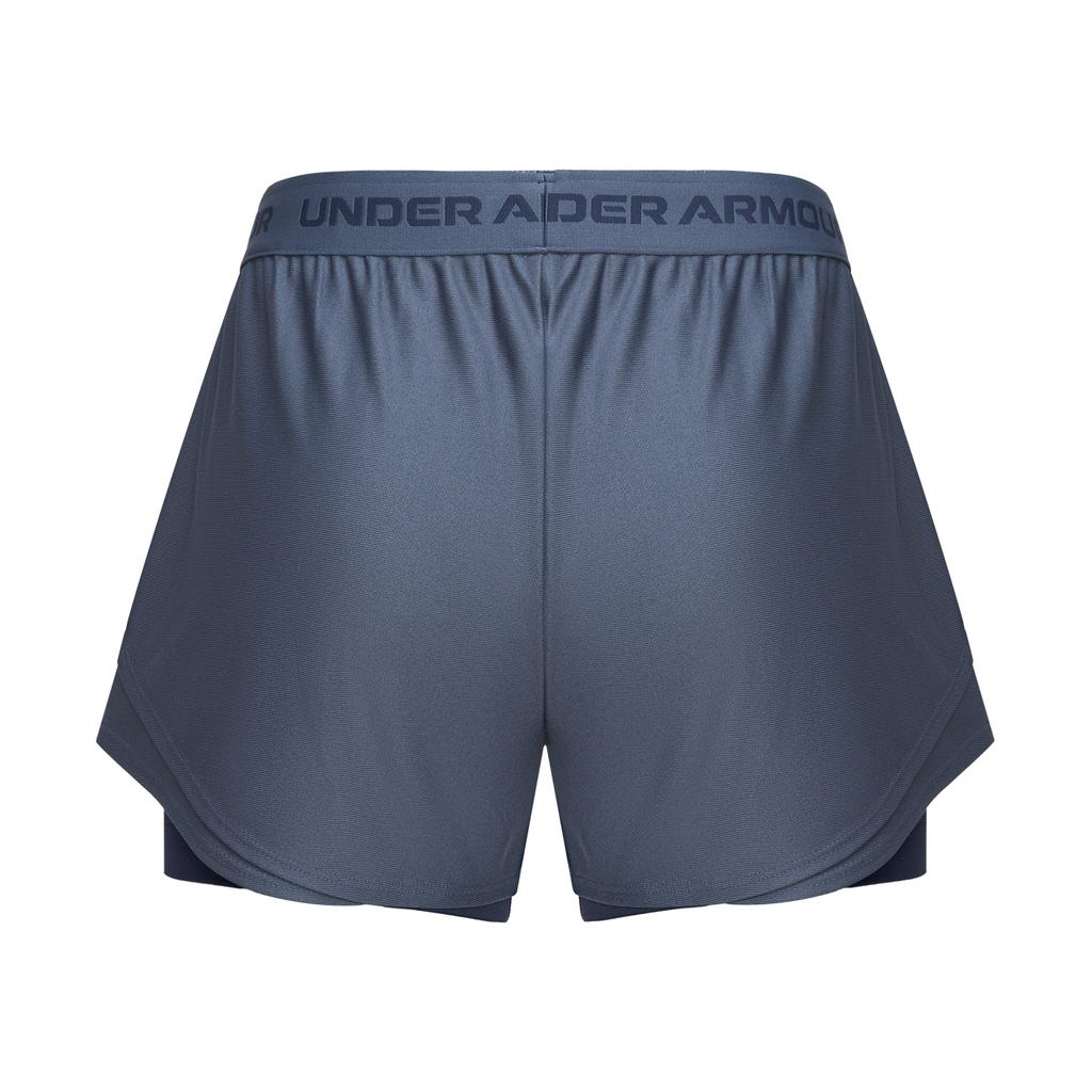 Under Armour Tech Play Up 2 In 1 Hyrox Training Running Fitness Soft Comfortable Loose Breathable Sports Shorts Women Shorts Storm-Gray 6011111-044