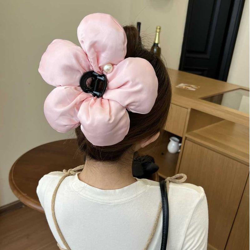 1 Stück Blume Puff Haarspange~Schwamm Sensation Große Blume Griffspange Weiblich Süß Hinterkopfspange Kopfschmuck Haarspange