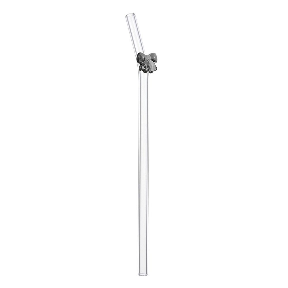 Juice Milk Drinking Butterfly Glass Straws Transparent Reusable Drinking Straw Washable Juice Drink Blender Stick