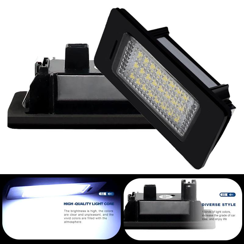 2 Pcs LED License Plate Lights Car Led Signal Lamp Canbus Error Free For Seat Alhambra 2011- Automobiles Parts Accessories