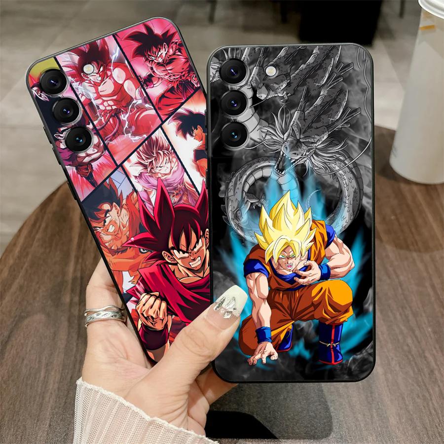 Black Soft Phone Cover Case for Samsung Galaxy A22 A52 A32 A23 A53 A35 A36 A24 A55 A25 A71 A26 A72 A41 A51 A73 Anime DragonS