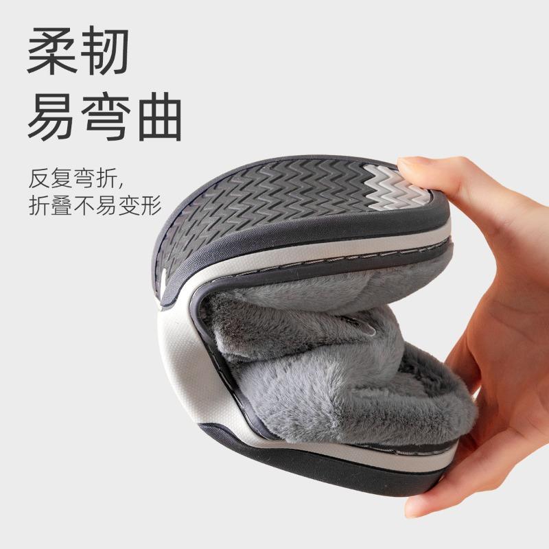 Cotton slippers women's new autumn and winter velvet thickened home non-slip indoor pair of couples wool slippers men
