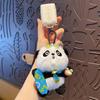 Cute Adorable Panda Skateboarding Capybara Plush Keychain Couple Keyring Bag Pendant