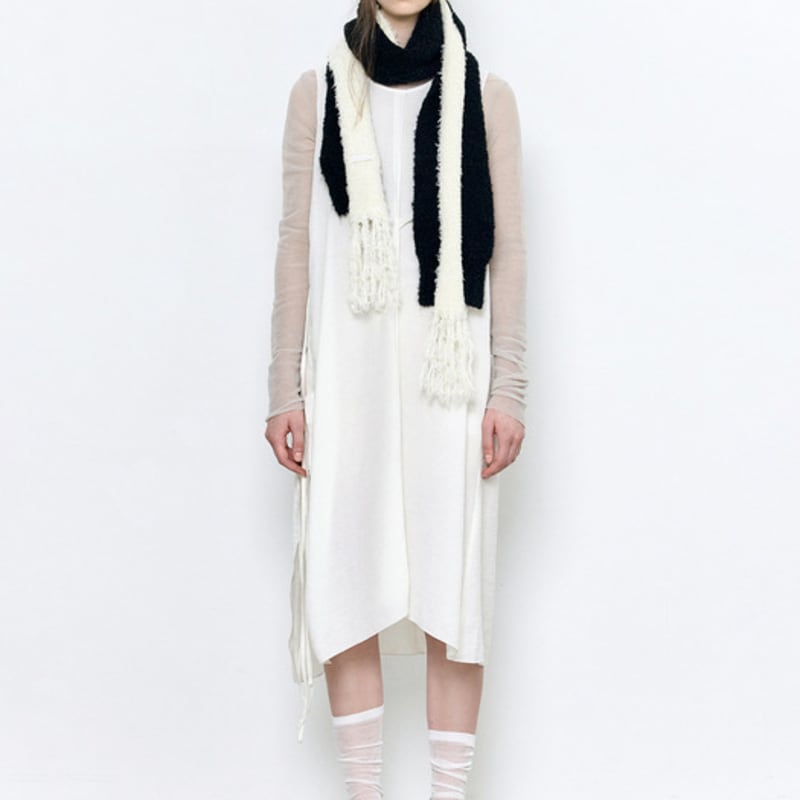 INSILENCE WOMEN Knit Tassel Muffler IVORY