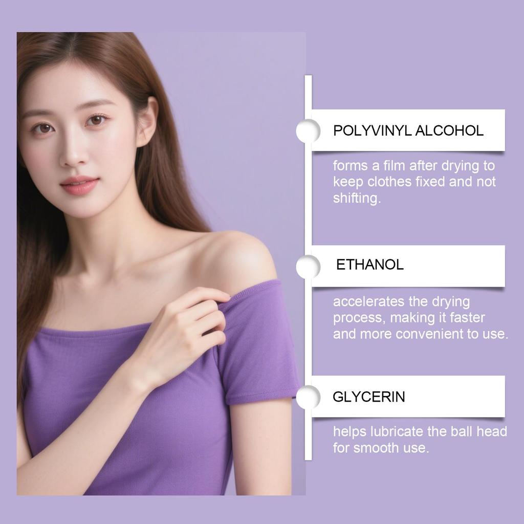 Jaysuing Anti-Exposure Roll-On Adhesive Non-Slip & Leak-Proof Gentle Formula Prevents Exposure Suitable for Whole Body 30ml