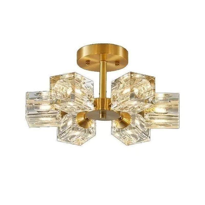 

Потолочный светильник Crystal Semi Embedded на 6 ламп 6 headlights золотой