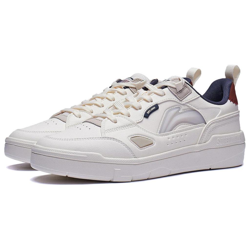 Li Ning Common 80s Wear resistant And Lightweight Low top Skateboard Shoes Men's White AGCT227-1