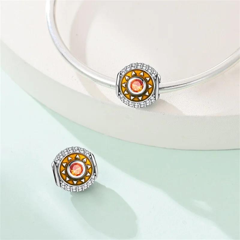 Original Charms Copper Sunny Day Beads Fit Bracelet Women Jewelry Making Diy Gift