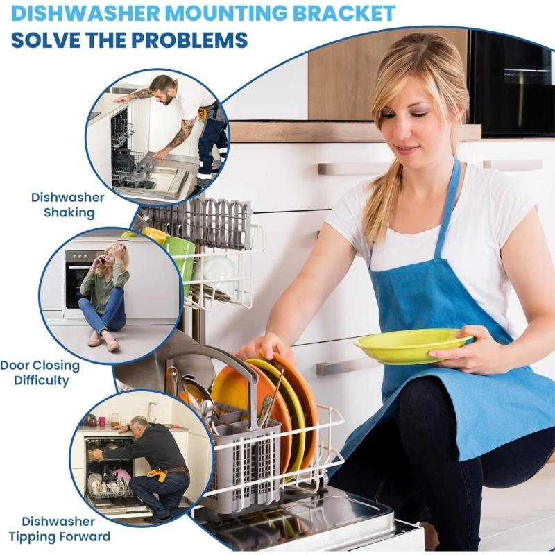 2Pieces Dishwasher Installation Clamp Replacement Set Universal Fit Mounting Brackets Suitable for Multiple Brands