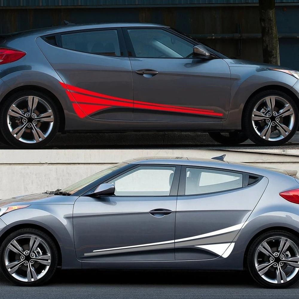 Car Sticker For Hyundai Veloster Car Door Side Decals Kit Car Wrap Vinyl Sticker Auto Waterproof PVC Sticker Car Accessories