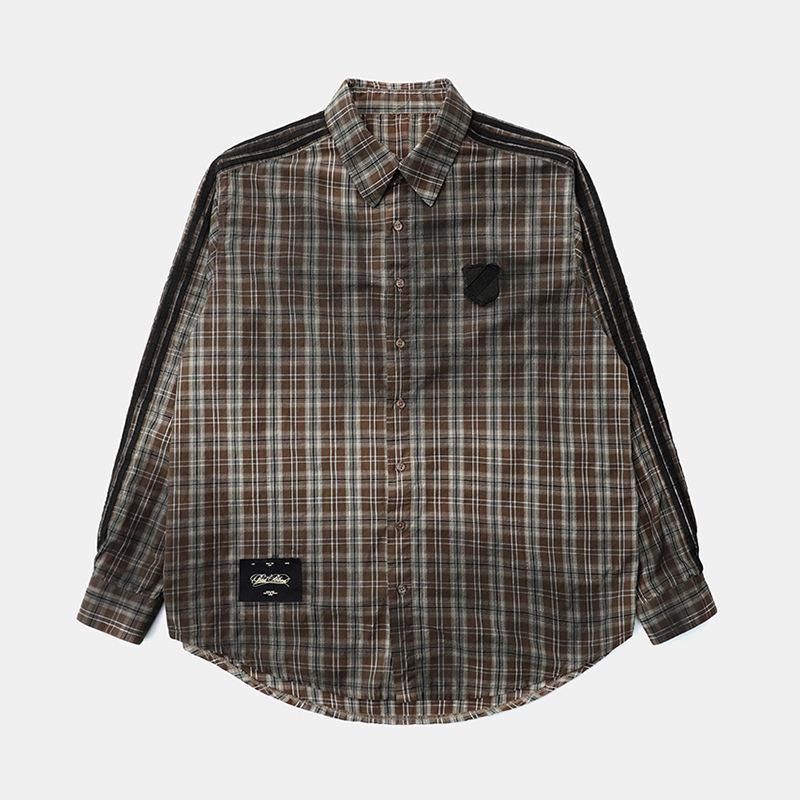 Unisex Korean Plaid Shirt - Badblood BCAC Street Style Large