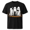 Halloween Ghost Cat Shirt Cute Black Cat Spooky Season Graphic Tee Unisex