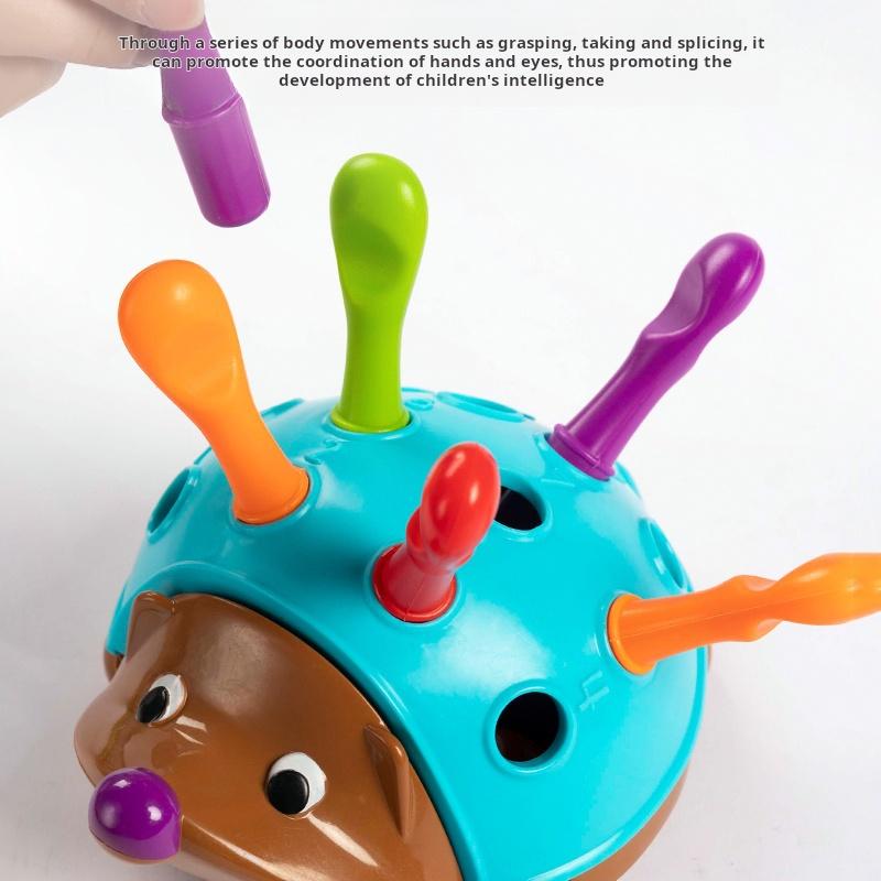 Early Education Toys Hedgehog Training Focused On Children's Fine Motor Hand-eye Coordination Fight Inserted Toy For 1-3 Years