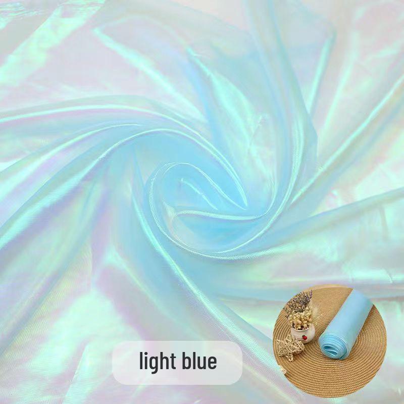 Seven-Color Iridescent Gauze Fabric for Costumes and Wedding Decor