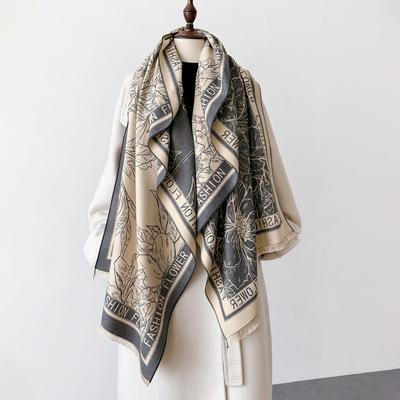 Kaschmirschal Damen Winter Klassisch Karomuster Verdicken Student Langer Schal Damen Blume Wickeltücher Hals Verdicken Warme Decke Schals