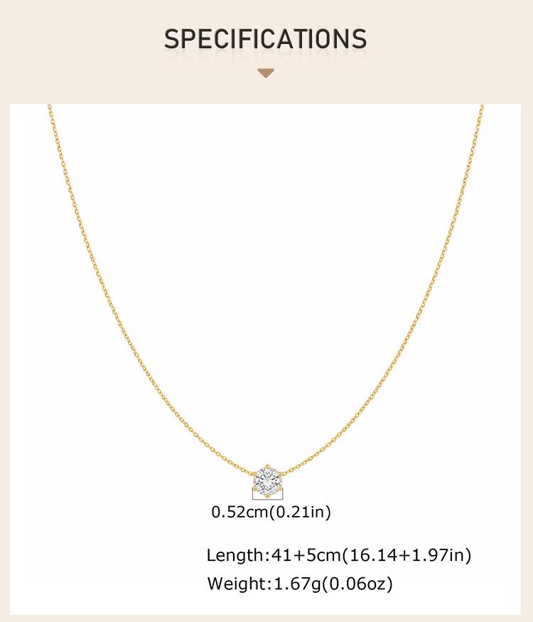 Minimalist Solitaire Zircon Choker Necklace, Single Stone Pendant, 18K Gold Plated Stainless Steel Clavicle Chain Jewelry