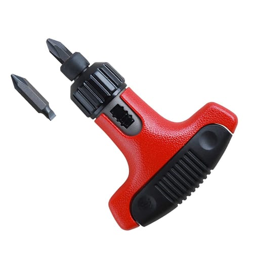 ANEX Ratchet Driver, Interchangeable T-Handle, Bit Storage, Set of 2 Bits, No. 370