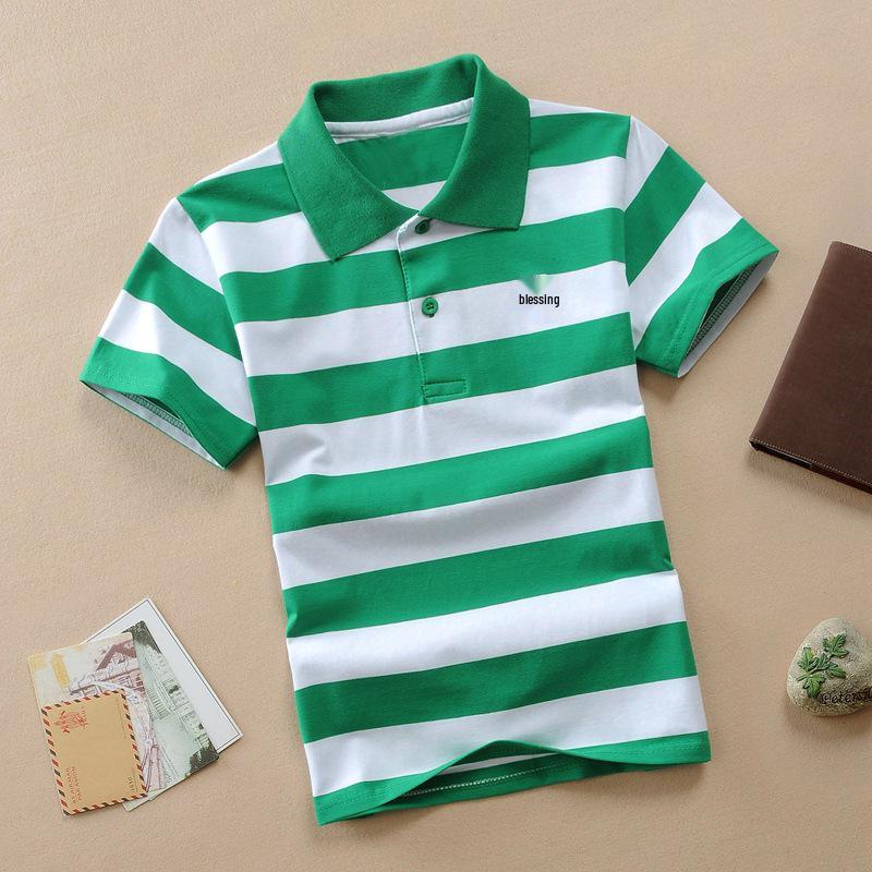 Children's Summer Polo Shirt - Pure Cotton, Short Sleeve, Ages 1-13, Customizable Lapel T-Shirt