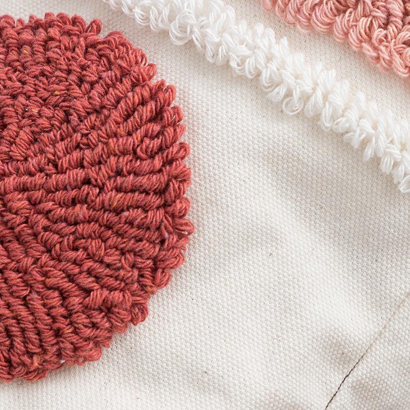 Nordic Pillow Ins Tufted Tassel Cushion Living Room Sofa Pillow Waist Pillow Case