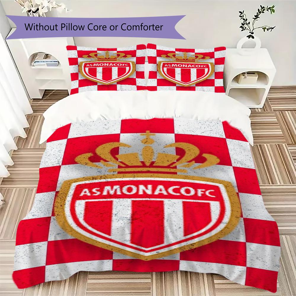 AS Monaco F Pattern Bedding,Quilt Set Quilt Cover Pillowcase Home Birthday Gift(1 * Duvet Cover + 2 * Pillowcase, Without Core)_lx