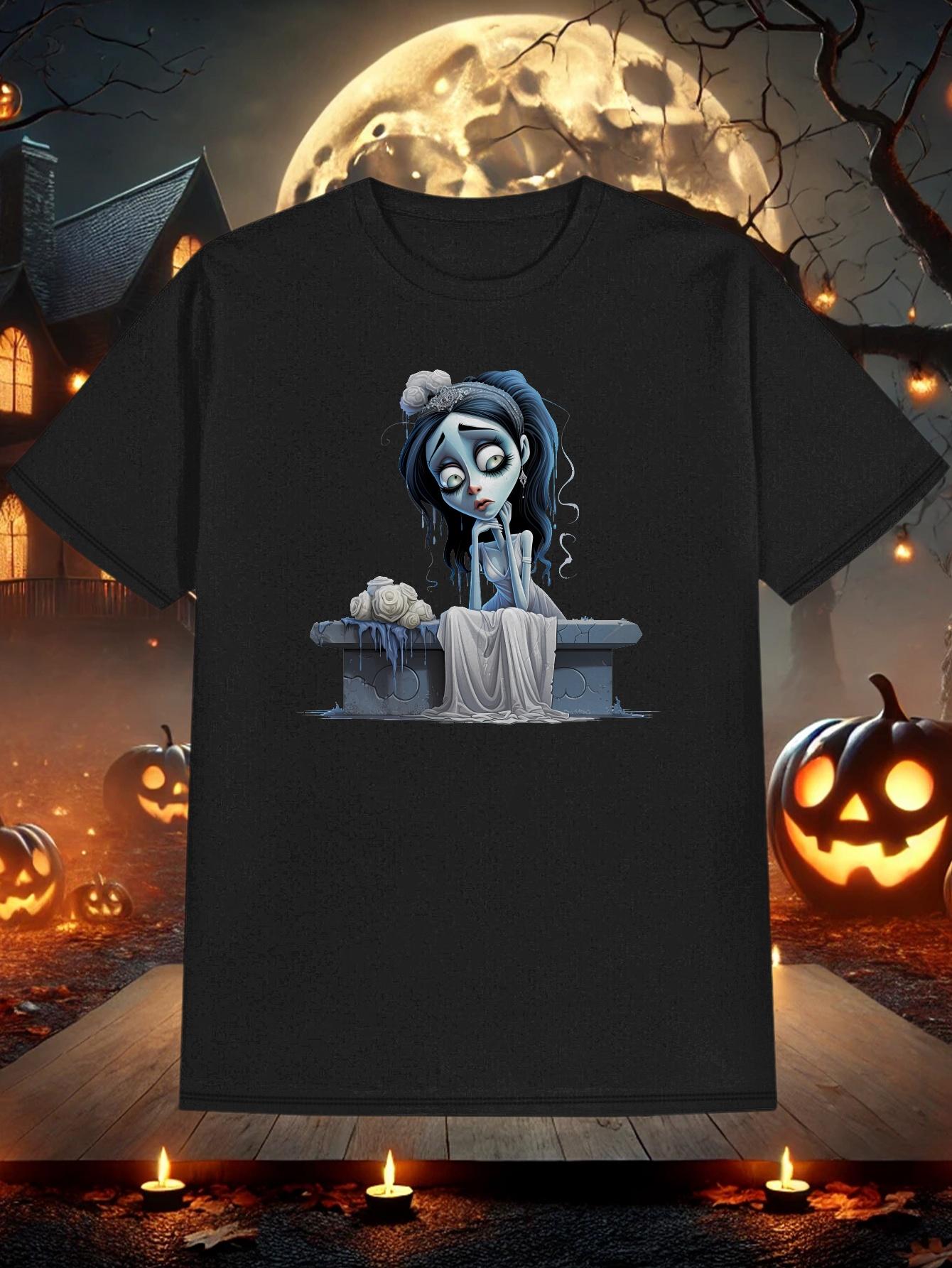 T-shirt Spooky Gothic & Haunted House Print - Halloween Party Costume L