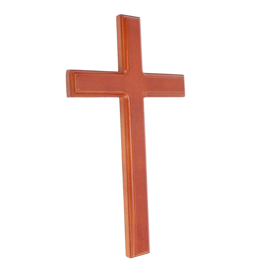 Wooden Crucifix Wall Decor 30cm Simple Smoothly Polished Wood Wall Hanging Crucifix
