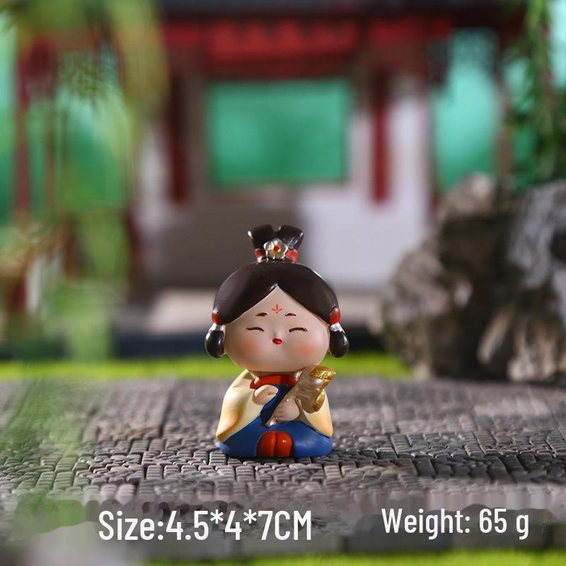 Kreativer Handyhalter im Stil der Tang-Dynastie mit Glücksbringer: Exquisites Harzornament