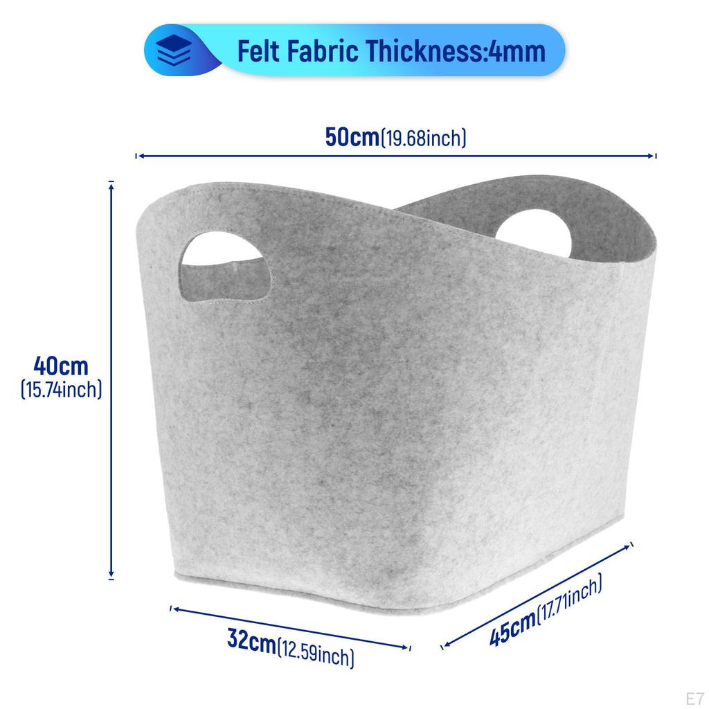 Collapsible Felt Storage Basket Shelf Organizer Box Large 4mm Thick Laundry for Clothing,