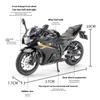1/12 Scale Suzuki GSX-250R Motorcycle Toy Alloy Diecast Model Sound and Light Toys Rubber Tires Miniature Racing Model Present for Kid