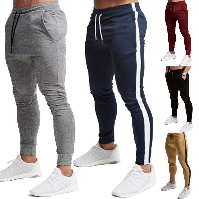 Men's Jogger Trousers Made From Soft Material With Adjustable Waist And Side Pockets