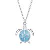 S925 Sterling Silver Blue Turtle Women Nacklace Jewelry