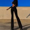 V Shape Waist Flared Pants Fabulous All Match Skin-friendly Lace Up Flared Trousers