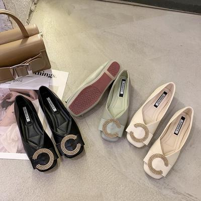 Chaussures Doudou femmes automne nouveau bout carré bouche peu profonde chaussures simples semelle souple femmes enceintes polyvalentes chaussures de travail chaussures plates de travail