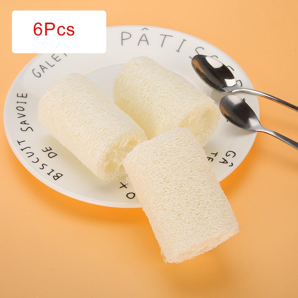 6Pcs Natural Loofah Bath Shower Exfoliating Sponge Kitchen Clean Scrubber 3in