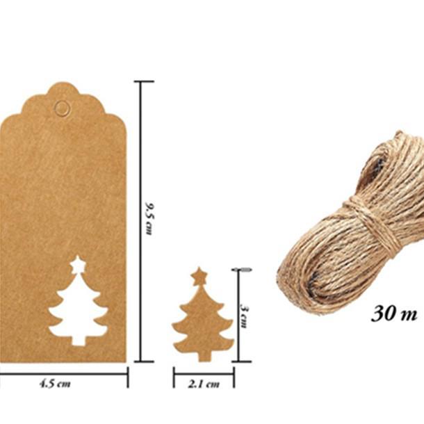 350g Kraft Paper Snowflake Reindeer Hang Tag - Irregular Shape Christmas Party Label