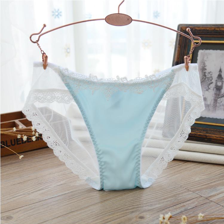 Milk Silk Lace Mesh Sexy Women's Panties - Sentiment 1655