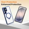 Luxury 360 Rotating Magnetic Kickstand Aluminum Alloy Case for Samsung S26 Ultra S25 Shockproof For Magsafe Metal Button Cover