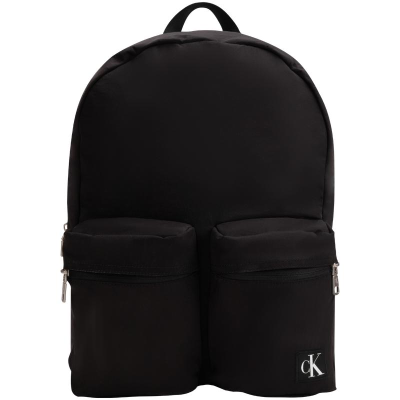 

Calvin Klein Commuter Campus Style Multi-Pocket Simple Embroidered Label Fabric Backpack Men Backpack Space-Black HH3946-001 Space Black,Basic Set (Bag)