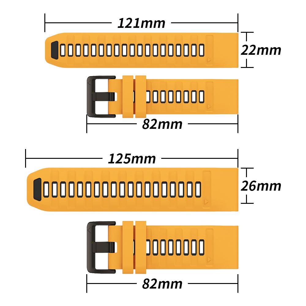 22mm 26mm Watch Strap Two-Tone Silicone For Garmin Fenix 8 Pro 8 7X 7Pro 6/Enduro 3/Instinct 2X/Tactix 8 Smartwatch Watch bands