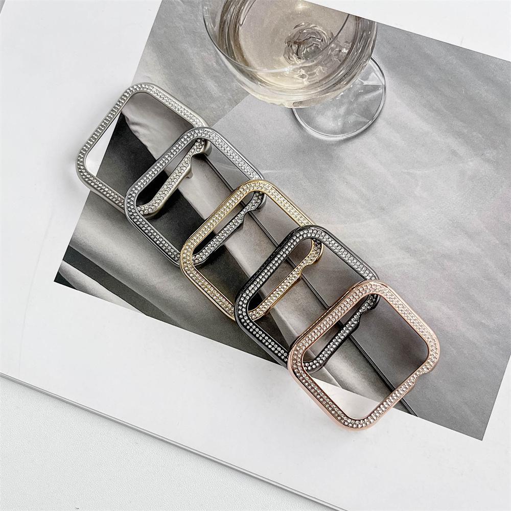 Metal Bumper Diamond Case for Apple Watch Protective Cover 40MM 44MM Frame for iWatch 4 5 6 SE 7 8 9 41MM 45MM Watch Cover