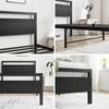 Bed Frame 90x200 Cm Made of Metal & Wood – Stable Single Bed with Slatted Frame & Storage, Guest Bed/Youth Bed