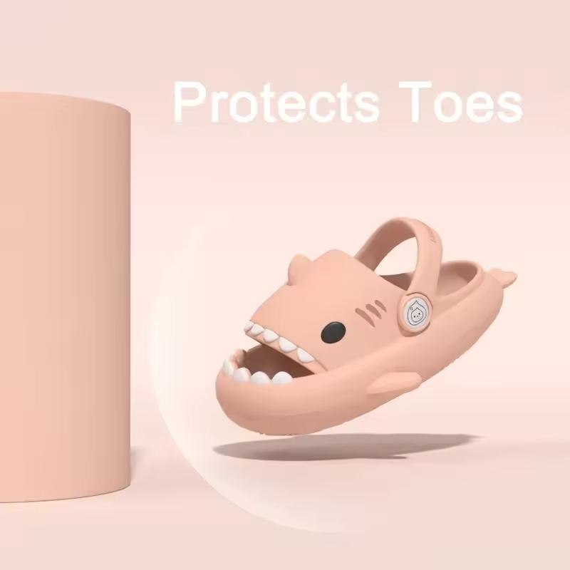 Children Sandals Kids Slippers Shoes Cartoon Shark Summer Boys Girls Baby Thick Soft Sole Non-slip