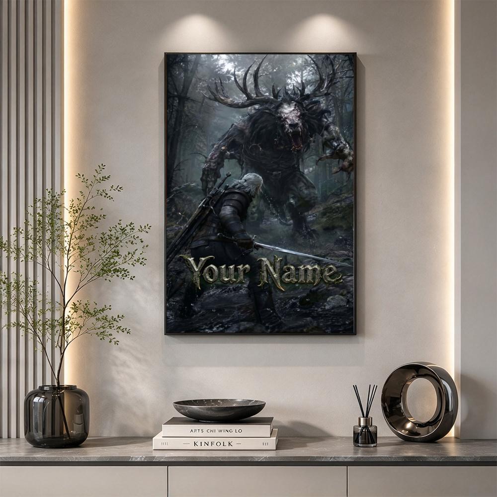 The Witcher 3 Customize Your Name Diamond Painting Round Diamond Diy Frameless Holiday Artwork Suitable For Home Office Wall Decoration