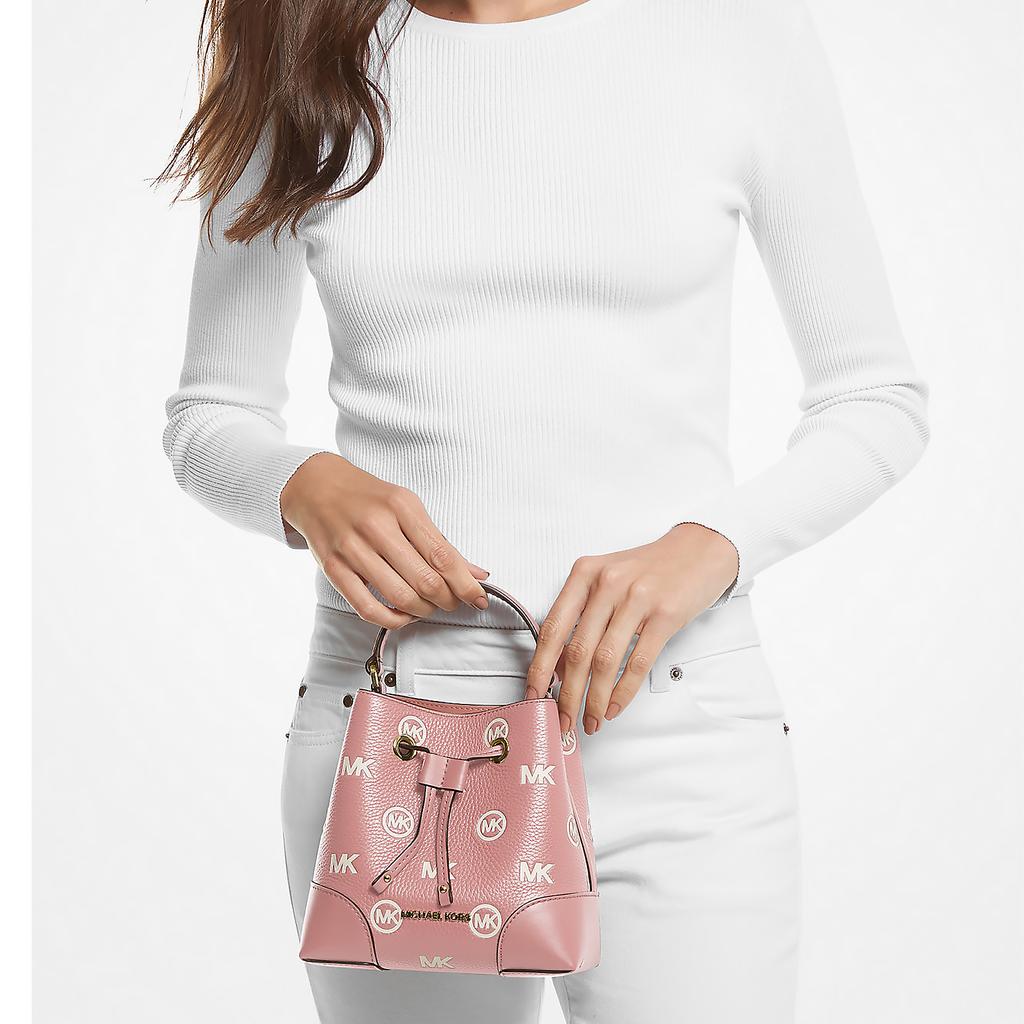 New MICHAEL KORS Mercer Leather Bucket Bags Shoulder Bag Crossbody Bag Handbag Small Size Women's Pink 35F3GM9M1L-664