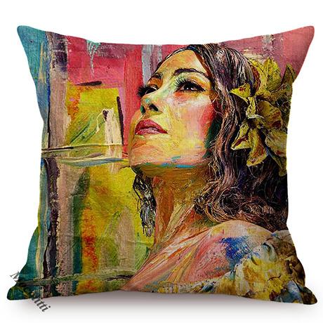 Celebrity Portrait Abstract Oil Painting Design Decoration Cushion Cover Funky Art Luxury Home Decor Sofa Throw Pillow Case