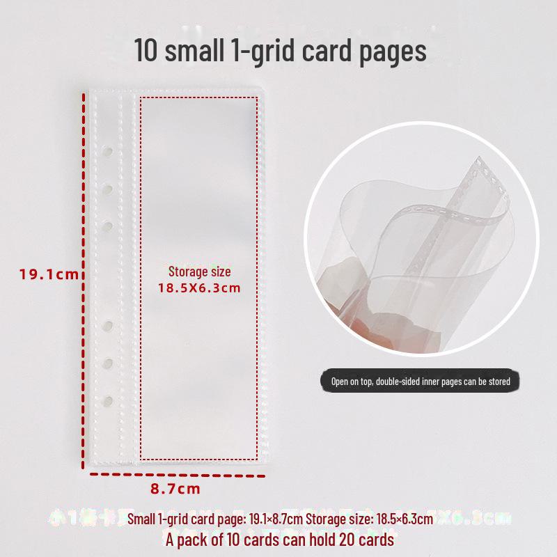 Ultraúzké náhradní listy A6 s volným listem s mřížkou a 3palcovými úložnými kapsami